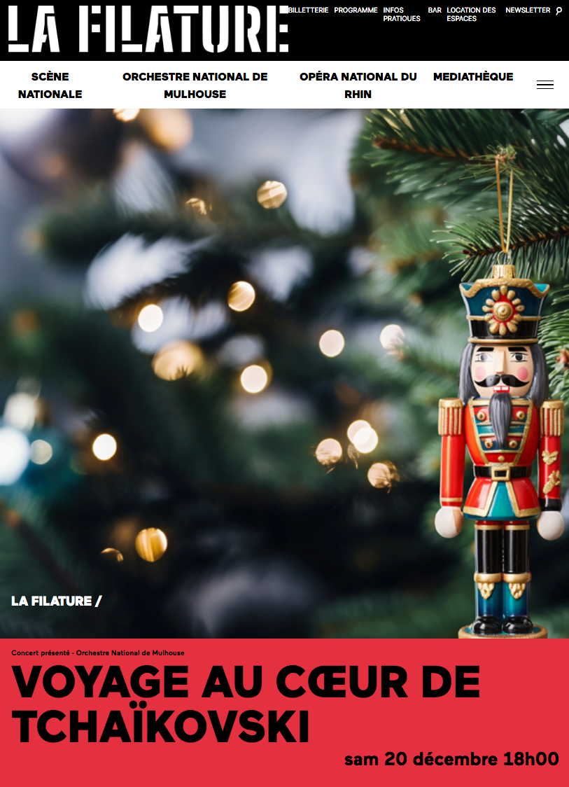 Affiche. La Filature, Mulhouse. Concert Ballets russes. Orchestre National de Mulhouse. 2025-12-20